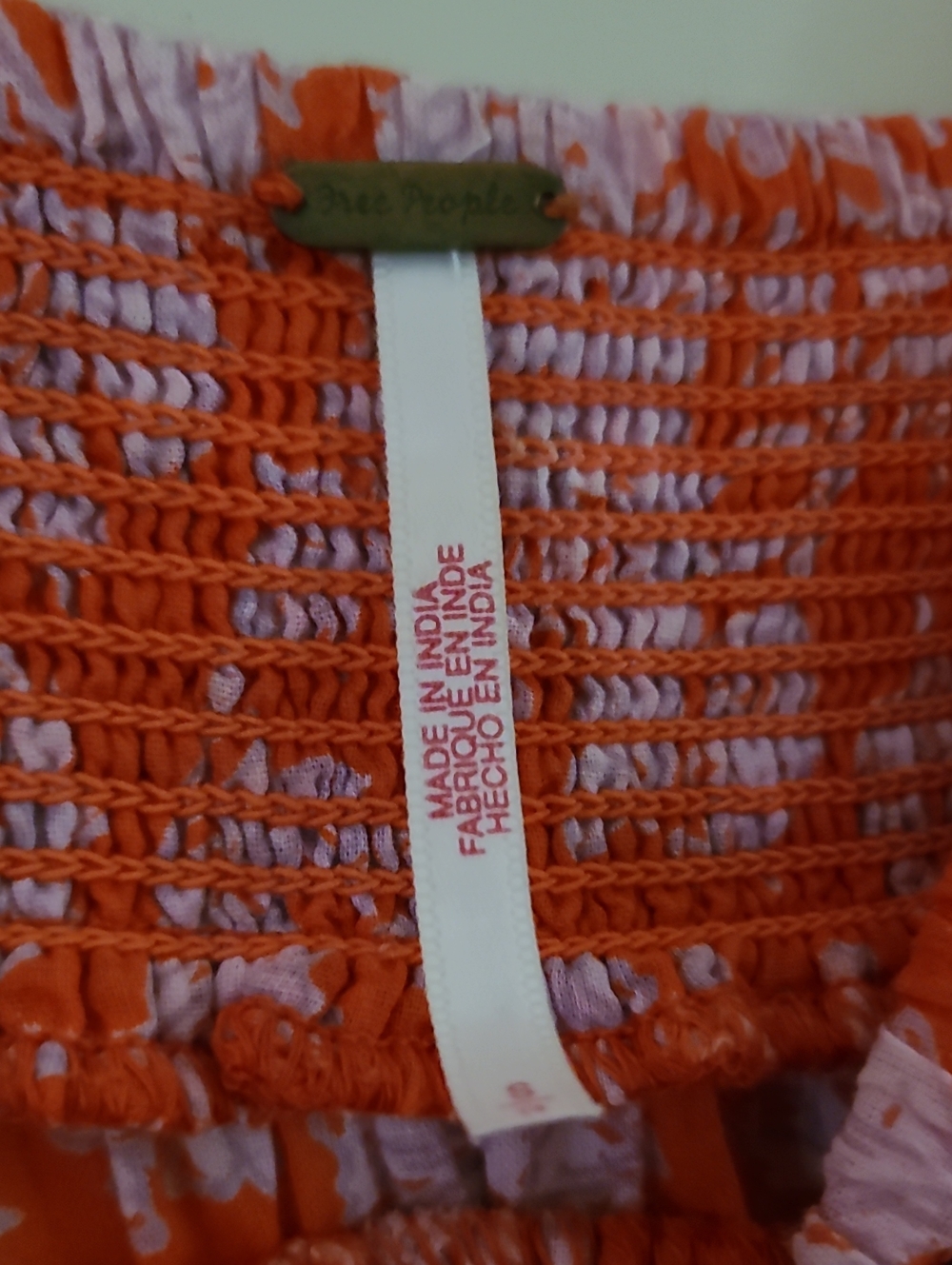 Free People Bonita Printed Midi Dress Coral Floral 100% Cotton Pockets Bohemian - Picture 5 of 17
